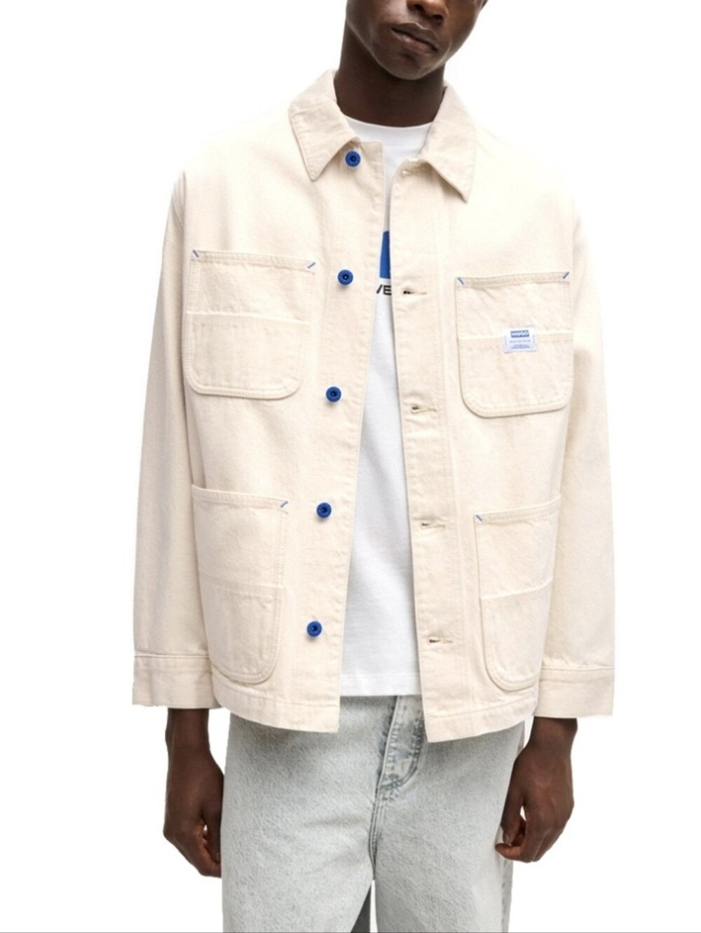 Hugo BOSS Mens Kuden Denim Utility Chore Jacket Size Medium NWT